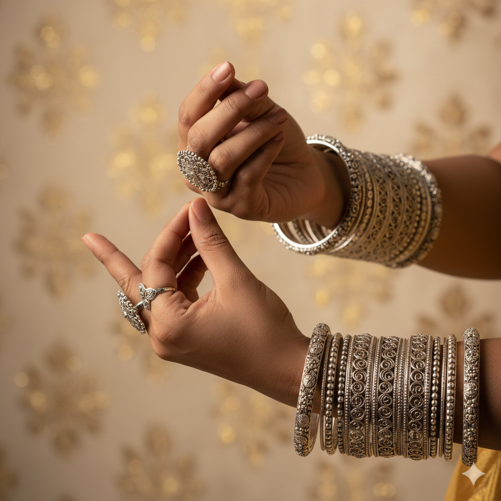 Handcrafted Silver Bangles