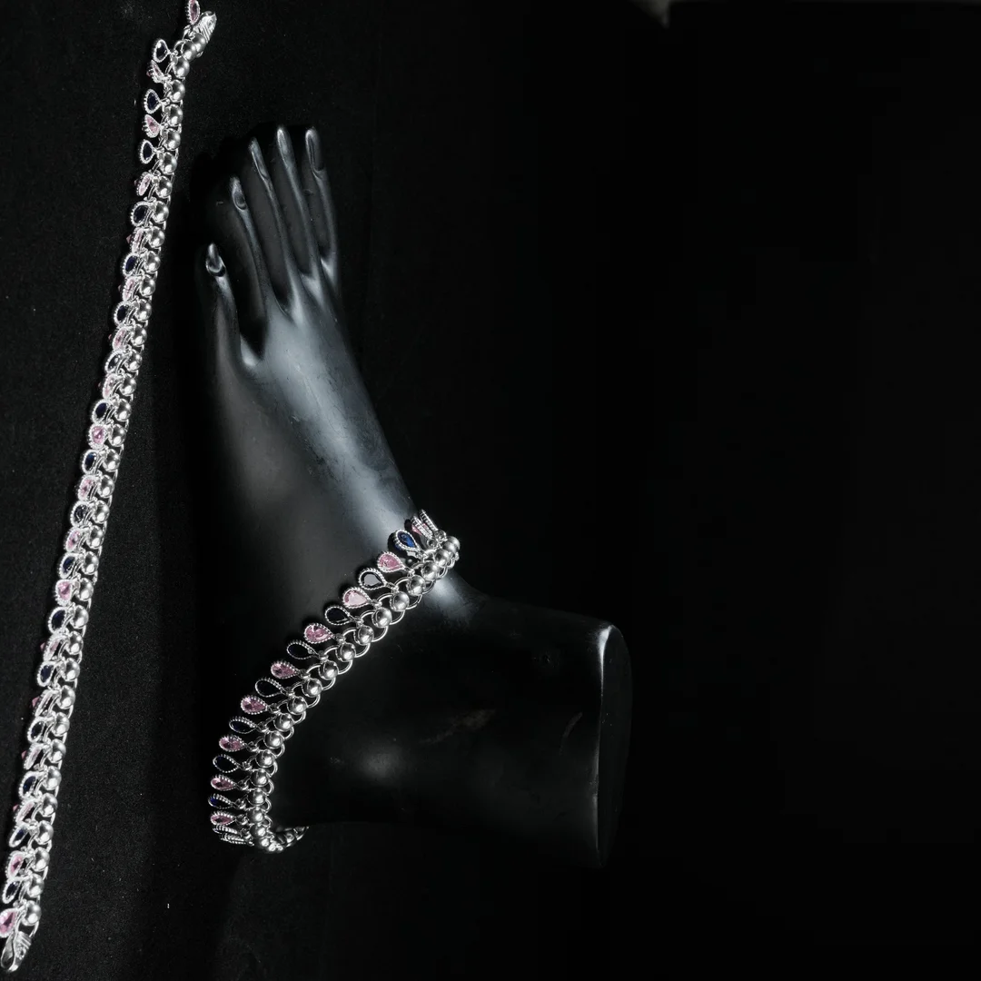 Purple& Black Design Anklet