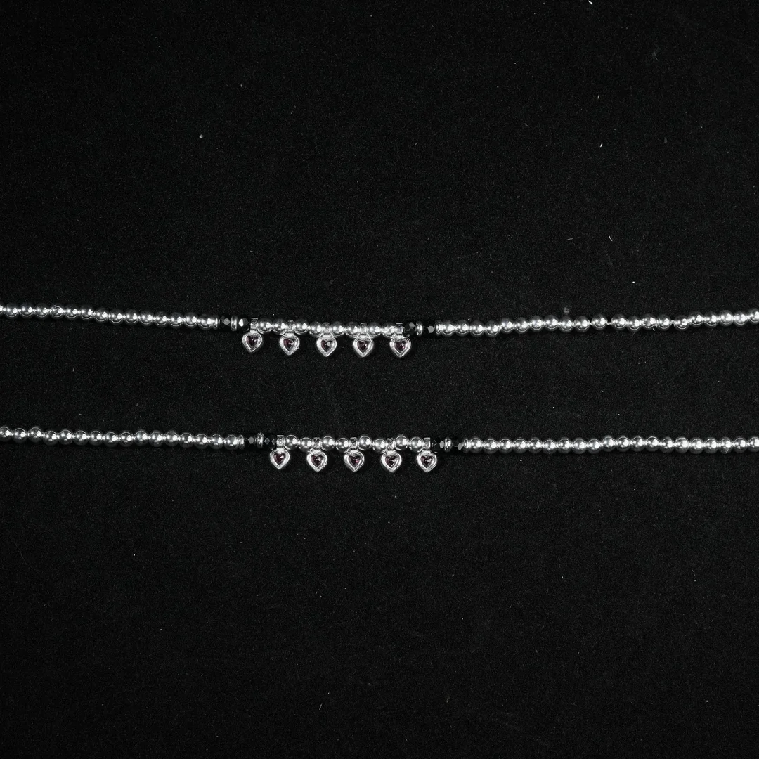 Pink Heart Design Anklet