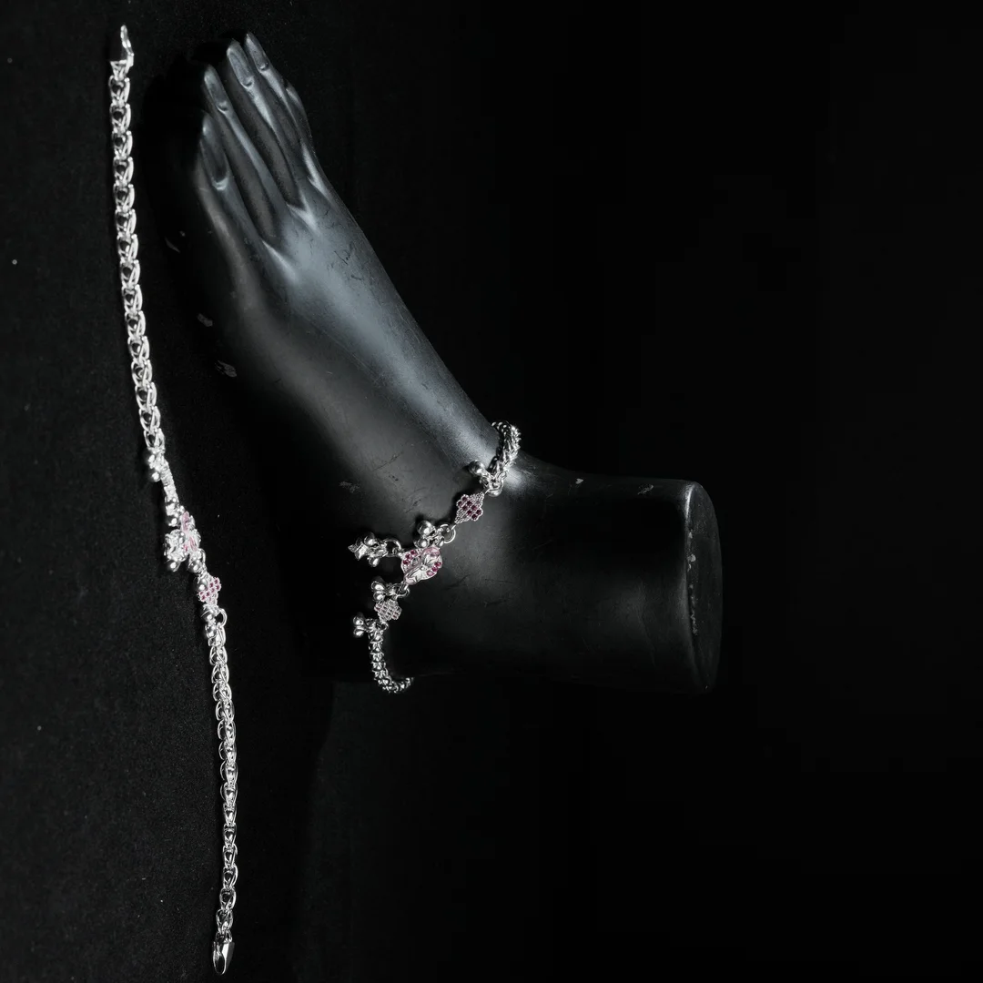 Pink Circle Design Anklet
