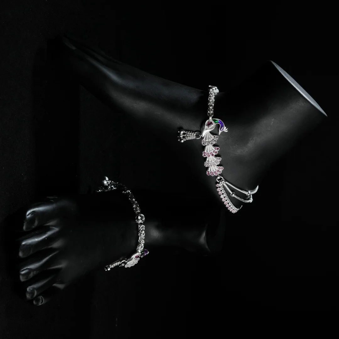 Long Feather Design Anklet