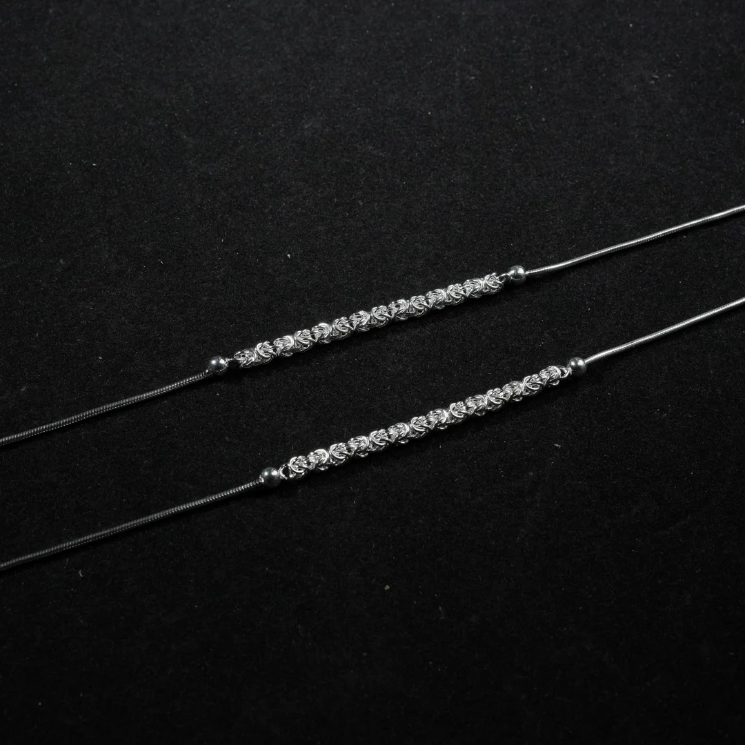 Thin,Thick Chain Design Anklet