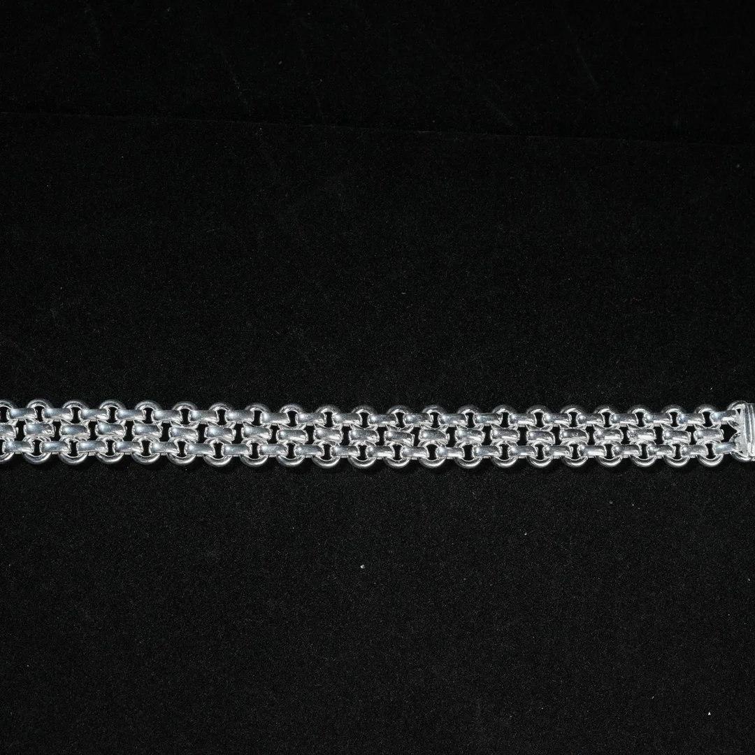 Silver Double-Row Link Bracelet
