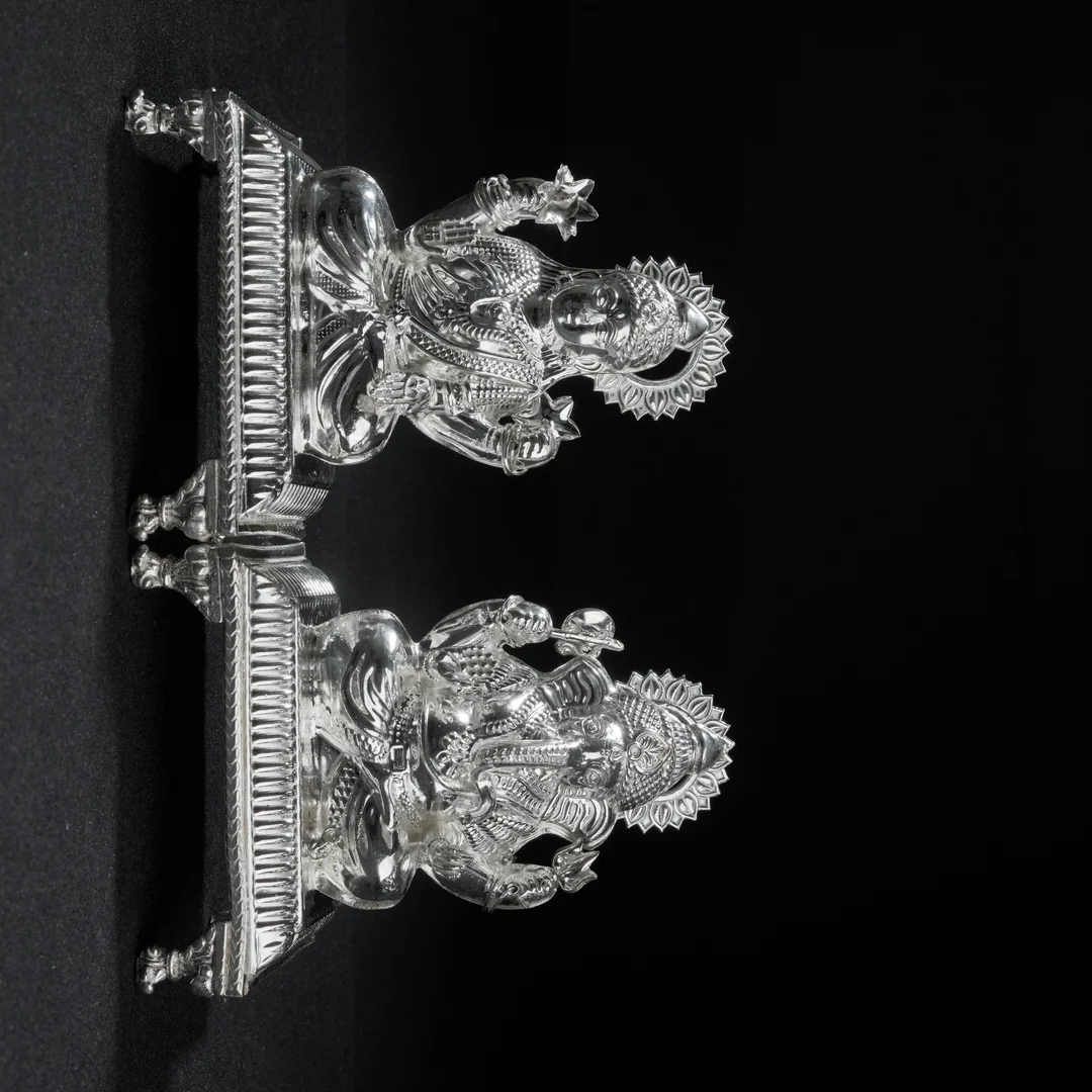 Polished Ganesh & Lakshmi Design Idol
