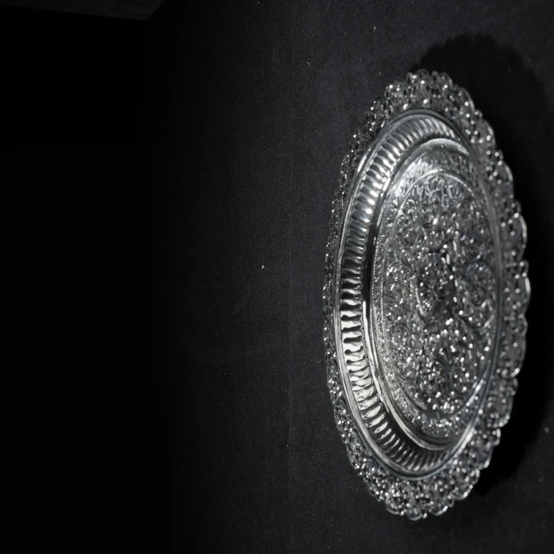 Royal Handcrafted Silver Embossed Plate