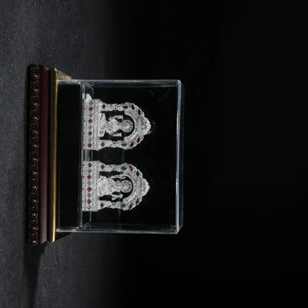 Green & Purple Stone Lakshmi & Ganesh Idol Box