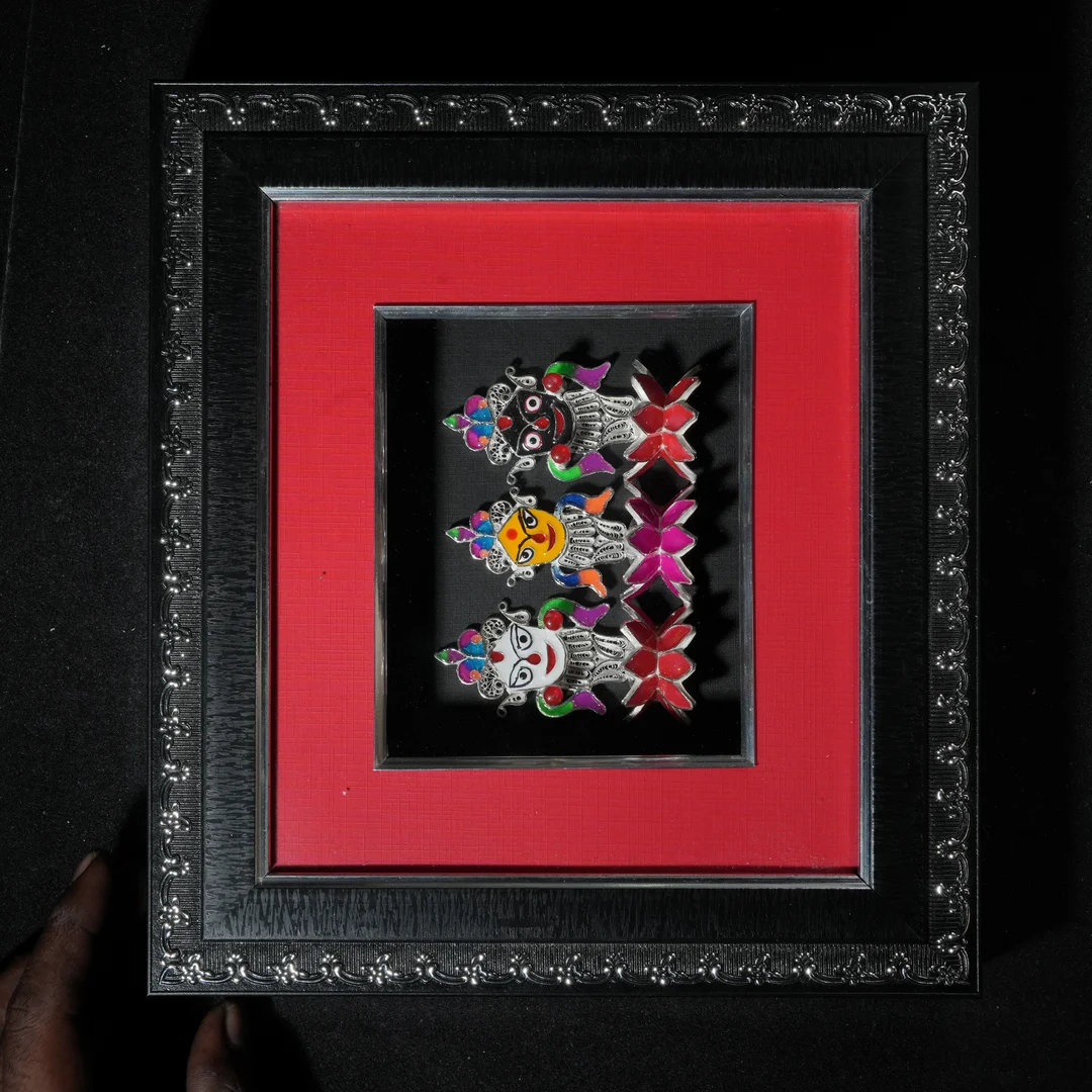 Floral Jagannath Trio Showcase Design Gift Item