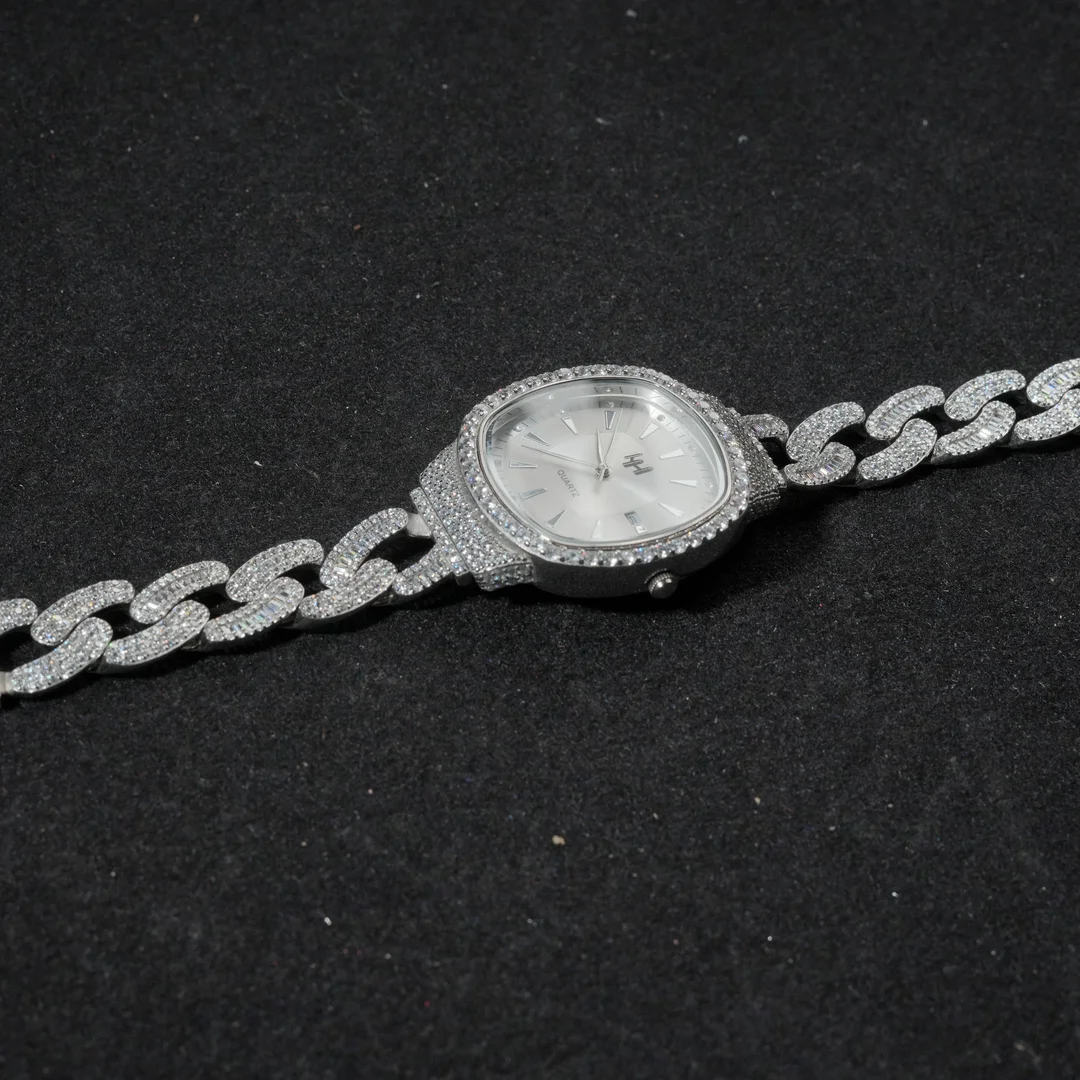 Small White Stone Wrist Watch